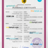 editable template, # registration universal marriage certificate PSD template, completely editable