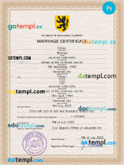 editable template, # stock universal marriage certificate PSD template, completely editable