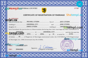 editable template, # tickle universal marriage certificate PSD template, fully editable