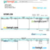 editable template, United Kingdom pay stub template in Word and PDF format, fully editable