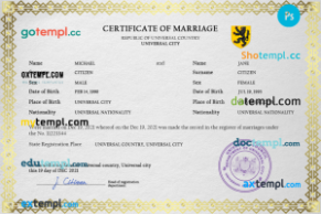 editable template, # viewfinder universal marriage certificate PSD template, fully editable