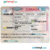 editable template, Canada entrance visa PSD template, with fonts