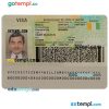 editable template, COTE D’IVOIRE visa PSD template, fully editable