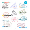 FREE editable template, Germany USA China travel stamp collection template of 10 PSD designs, with fonts