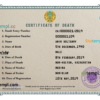 editable template, Kazakhstan death certificate PSD template, completely editable