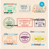 FREE editable template, Oman India Israel travel stamp collection template of 9 PSD designs, with fonts