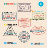 FREE editable template, Panama Venezuela Italy travel stamp collection template of 7 PSD designs, with fonts