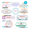FREE editable template, Rome Venice Paris travel stamp collection template of 10 PSD designs, with fonts