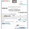 editable template, TANZANIA business registration certificate PSD template