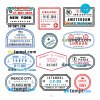 FREE editable template, USA Singapore Turkey travel stamp collection template of 12 PSD designs, with fonts