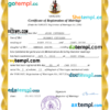 editable template, Vanuatu marriage certificate Word and PDF template, fully editable