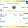 editable template, Zimbabwe marriage certificate Word and PDF template, completely editable