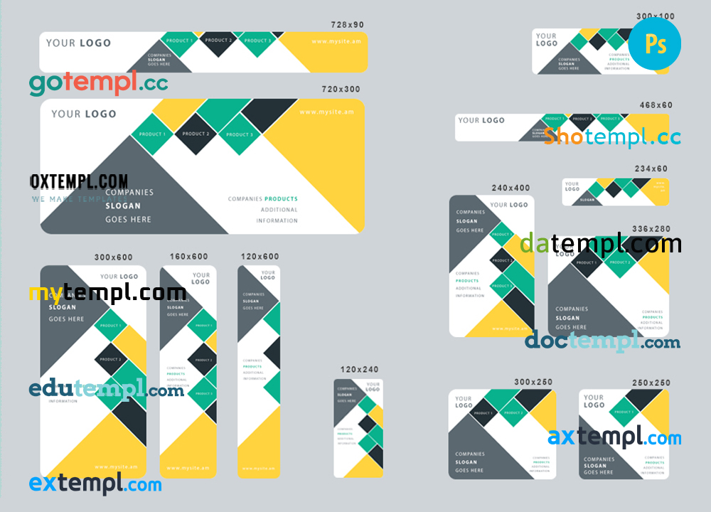 FREE editable template, # business plan editable banner template set of 13 PSD