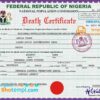 editable template, Nigeria vital record death certificate PSD template, version 2