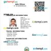 editable template, DJIBOUTI electronic travel visa PSD template, with fonts