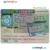 editable template, FINLAND entry visa PSD template, completely editable, with fonts