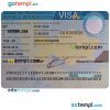 editable template, KAZAKHSTAN entry visa PSD template, completely editable, with fonts
