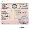 editable template, KYRGYZSTAN travel visa PSD template, fully editable