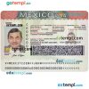 editable template, Mexico tourist visa PSD template, completely editable, with fonts