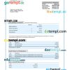 editable template, CHASE bank corporate checking account statement Word and PDF template