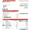 editable template, Akbank enterprise account statement Word and PDF template