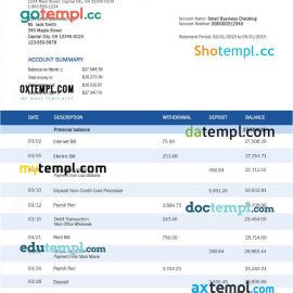 editable template, CITY National Bank organization statement Word and PDF template