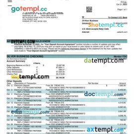 editable template, CTBC Bank company statement Word and PDF template
