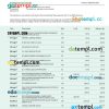 editable template, DESJARDINS Bank corporate checking account statement Word and PDF template