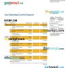 editable template, Doha Bank organization checking account statement Word and PDF template