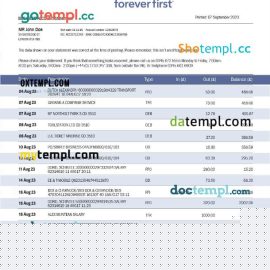 editable template, FIRST Citizens Bank business statement Word and PDF template