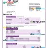 editable template, First Midwest Bank company account statement Word and PDF template