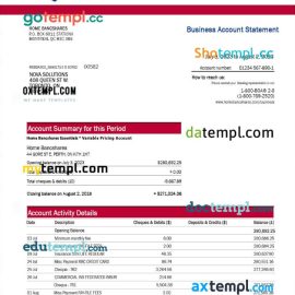 editable template, Home Bancshares Bank firm account statement Word and PDF template