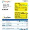 editable template, Indian Bank organization checking account statement Word and PDF template