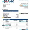 editable template, ISBANK corporate checking account statement Word and PDF template