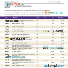 editable template, SIAM Commerical Bank enterprise statement Word and PDF template