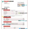 editable template, TECHCOMBANK corporate checking account statement Word and PDF template