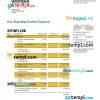 editable template, Umpqua Bank organization checking account statement Word and PDF template