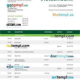 editable template, VIETCOMBANK business statement Word and PDF template