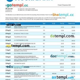 editable template, WOORI Bank business statement Word and PDF template