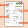 Ecotricity electricity business utility bill, Word and PDF template