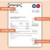 Germany Energis business utility bill, Word and PDF template, 4 pages, version 3