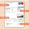 Oregon PGE electricity business utility bill, Word and PDF template