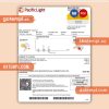 Pacific Light electricity business utility bill, Word and PDF template, 4 pages, version 3