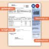 Pacific Power business utility bill, Word and PDF template, 2 pages
