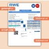 RWE electricity proof of address business utility bill, Word and PDF template
