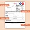 Sky business utility bill, Word and PDF template