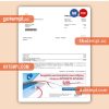 Teo LT business utility bill, Word and PDF template, 4 pages, version 3