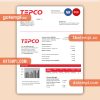 Tokyo Electric Power Company (TEPCO) business utility bill, Word and PDF template, 2 pages
