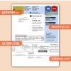 UK Electricity business utility bill, Word and PDF template