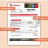 Vodafone Greece utility business bill, Word and PDF template, 2 pages